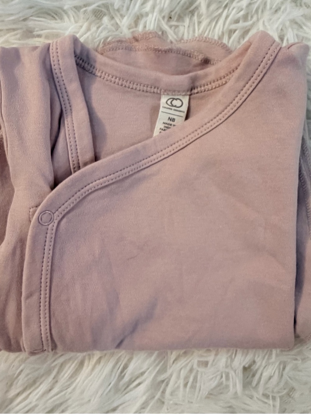 Colored Organics Newborn Organic Cotton Kimono Sleep Gown Mauve - Picture 8 of 11